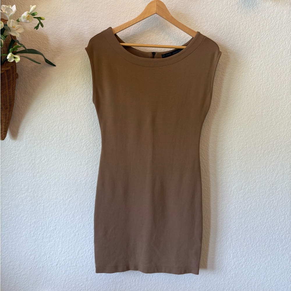 Zara Basics Elegant Brown Dress